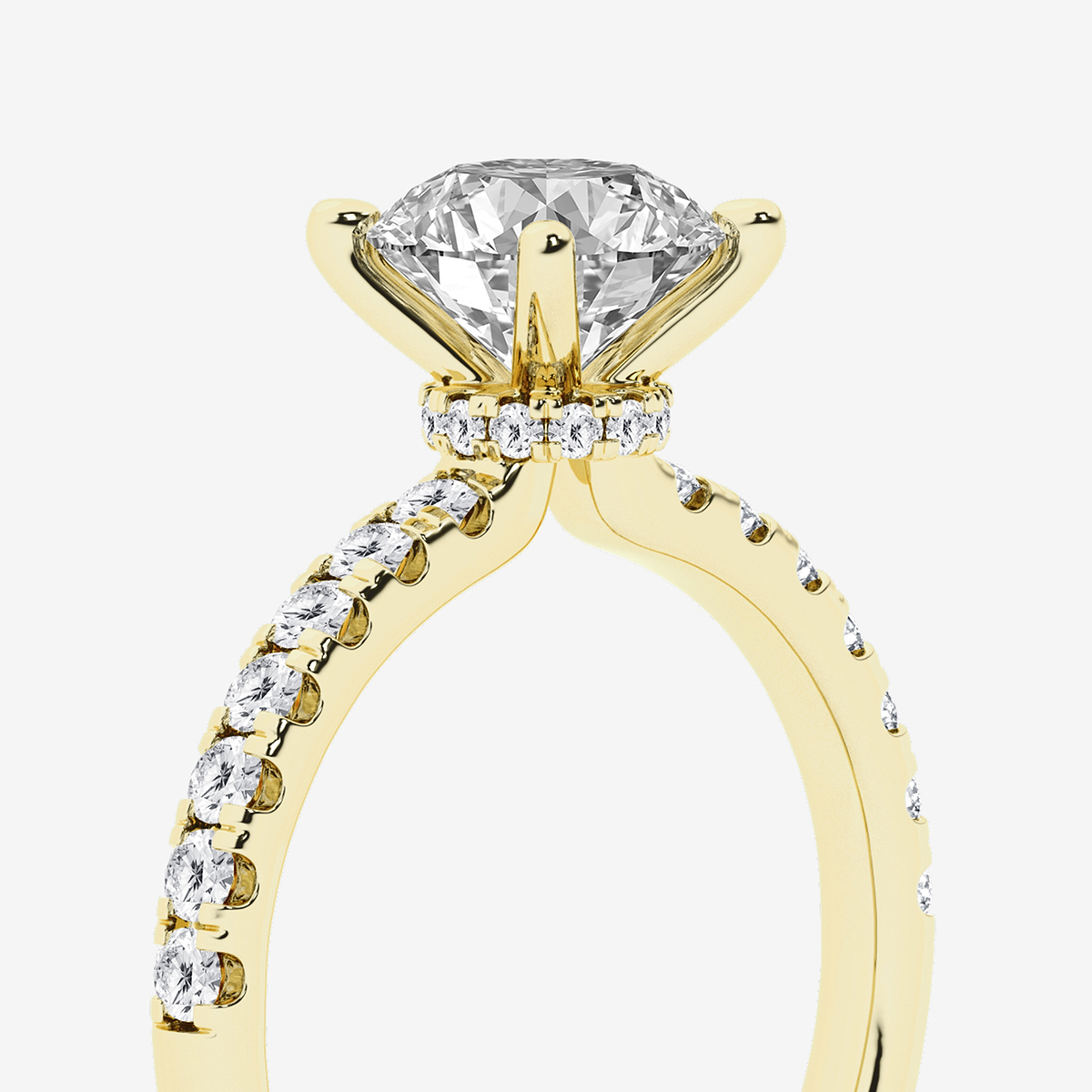 Additional Image 2 for  1 7/8 ctw Round Lab Grown Diamond Hidden Halo Engagement Ring